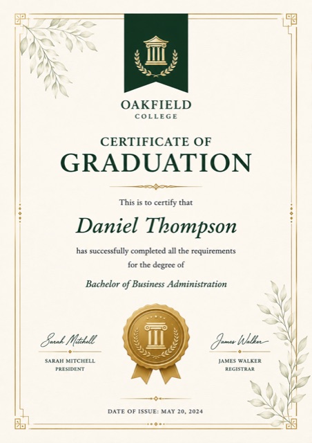 Certificate template